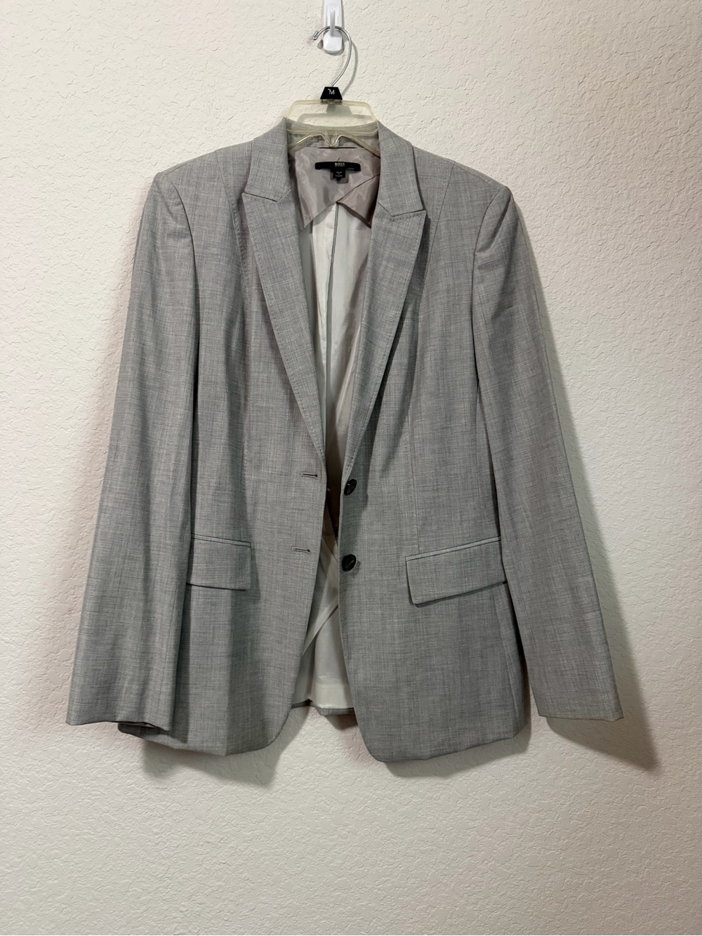 Hugo Boss Light Gray Tailored Wool Blazer